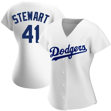 Women's Los Angeles Dodgers Brock Stewart ＃41 White Authentic Home Jersey