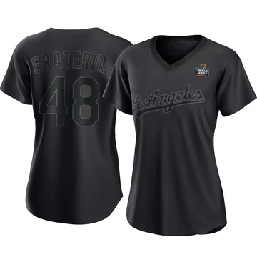 Women's Los Angeles Dodgers Brusdar Graterol ＃48 Black Authentic Pitch Fashion 2024 World Series Jersey