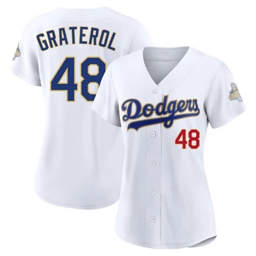 Women's Los Angeles Dodgers Brusdar Graterol ＃48 Gold Limited White 2026 Collection Stadium Jersey