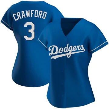 Women's Los Angeles Dodgers Carl Crawford ＃3 Royal Authentic Alternate Jersey