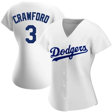 Women's Los Angeles Dodgers Carl Crawford ＃3 White Replica Home Jersey