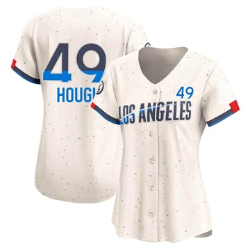 Women's Los Angeles Dodgers Charlie Hough ＃49 Cream Limited 2024 City Connect Jersey