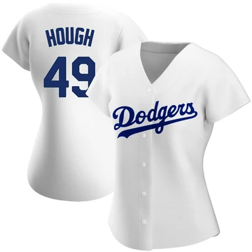 Women's Los Angeles Dodgers Charlie Hough ＃49 White Authentic Home Jersey