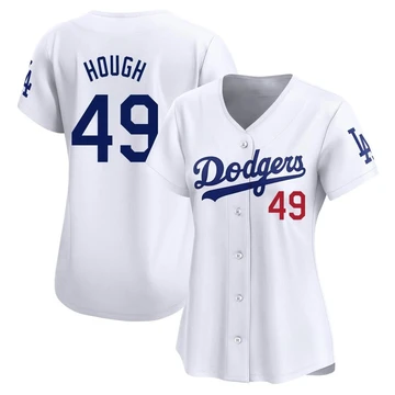 Women's Los Angeles Dodgers Charlie Hough ＃49 White Limited Home Jersey