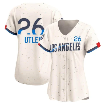 Women's Los Angeles Dodgers Chase Utley ＃26 Cream Limited 2024 City Connect Jersey