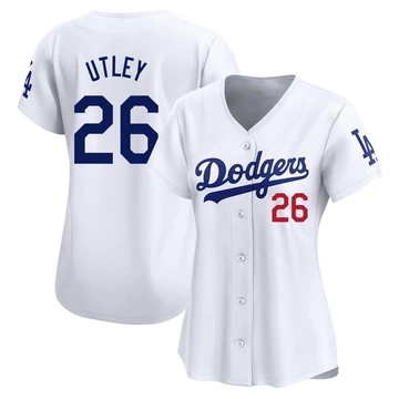 Women's Los Angeles Dodgers Chase Utley ＃26 White Limited Home Jersey