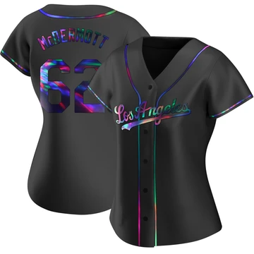 Women's Los Angeles Dodgers Chayce McDermott ＃62 Black Replica Holographic Alternate Jersey