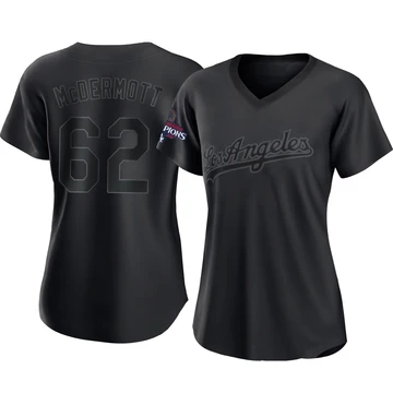 Women's Los Angeles Dodgers Chayce McDermott ＃62 Black Replica Pitch Fashion 2024 World Series Champions Jersey