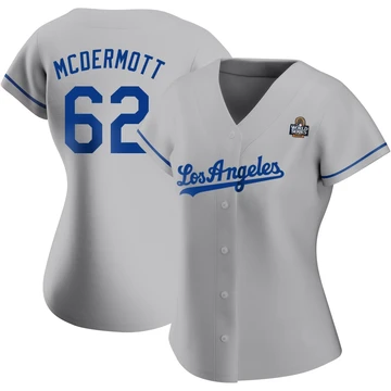 Women's Los Angeles Dodgers Chayce McDermott ＃62 Gray Authentic Road 2024 World Series Jersey