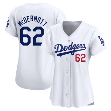 Women's Los Angeles Dodgers Chayce McDermott ＃62 White Limited Home Jersey
