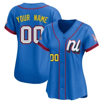 Women's Los Angeles Dodgers Custom ＃00 Blue Limited National League 2025 All-Star Edition Jersey