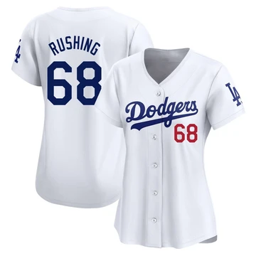 Women's Los Angeles Dodgers Dalton Rushing ＃68 White Limited Home Jersey