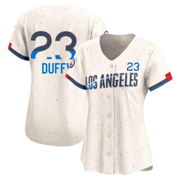 Women's Los Angeles Dodgers Danny Duffy ＃23 Cream Limited 2024 City Connect Jersey