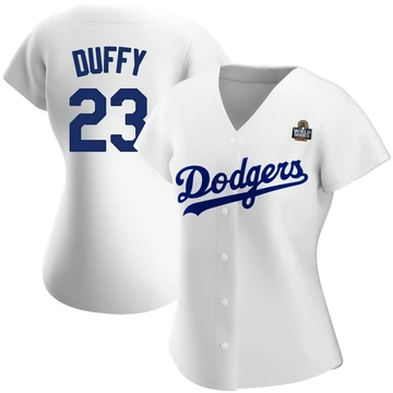 Women's Los Angeles Dodgers Danny Duffy ＃23 White Authentic Home 2024 World Series Jersey