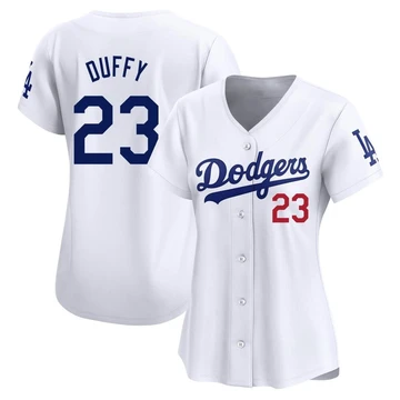 Women's Los Angeles Dodgers Danny Duffy ＃23 White Limited Home Jersey