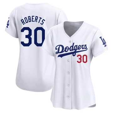 Women's Los Angeles Dodgers Dave Roberts ＃30 White Limited Home Jersey