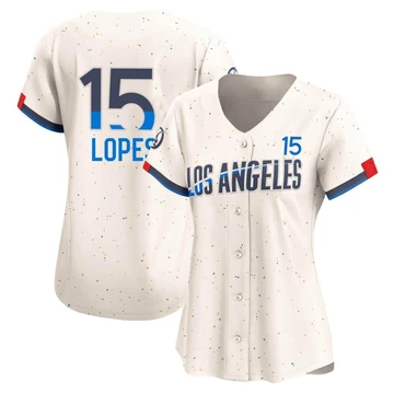 Women's Los Angeles Dodgers Davey Lopes ＃15 Cream Limited 2024 City Connect Jersey