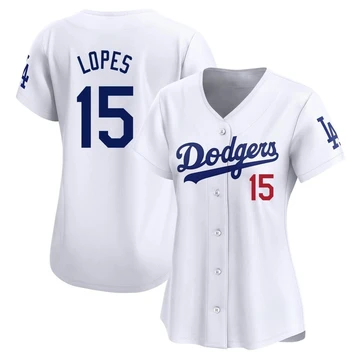 Women's Los Angeles Dodgers Davey Lopes ＃15 White Limited Home Jersey