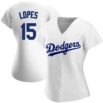 Women's Los Angeles Dodgers Davey Lopes ＃15 White Replica Home Jersey