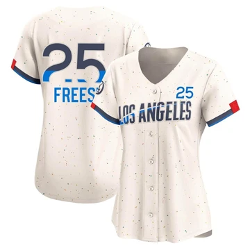 Women's Los Angeles Dodgers David Freese ＃25 Cream Limited 2024 City Connect Jersey