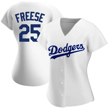Women's Los Angeles Dodgers David Freese ＃25 White Authentic Home Jersey