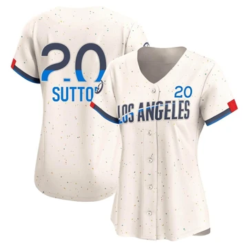 Women's Los Angeles Dodgers Don Sutton ＃20 Cream Limited 2024 City Connect Jersey