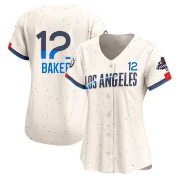 Women's Los Angeles Dodgers Dusty Baker ＃12 Cream Limited 2024 City Connect World Series Champions Jersey