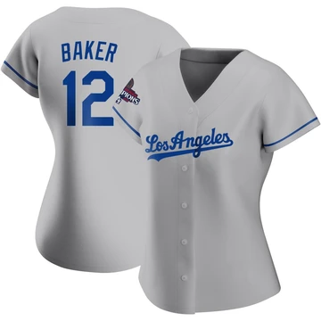 Women's Los Angeles Dodgers Dusty Baker ＃12 Gray Authentic Road 2024 World Series Champions Jersey