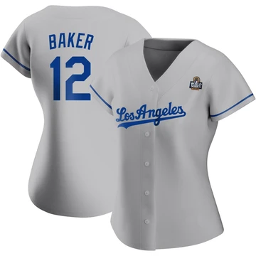 Women's Los Angeles Dodgers Dusty Baker ＃12 Gray Authentic Road 2024 World Series Jersey