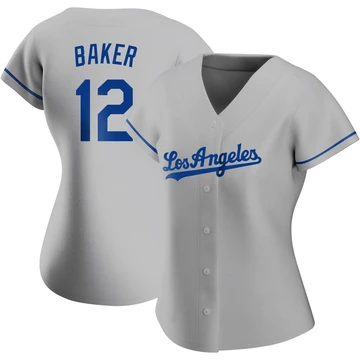 Women's Los Angeles Dodgers Dusty Baker ＃12 Gray Replica Road Jersey