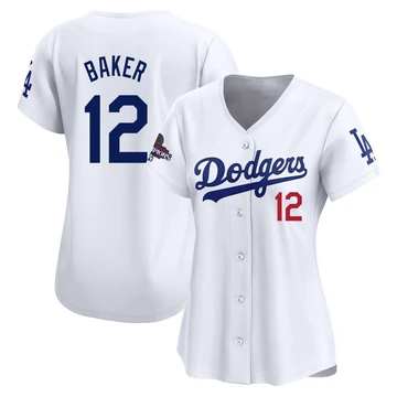 Women's Los Angeles Dodgers Dusty Baker ＃12 White Limited Home 2024 World Series Champions Jersey