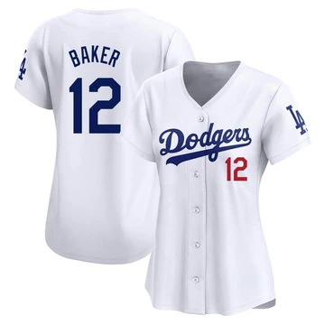 Women's Los Angeles Dodgers Dusty Baker ＃12 White Limited Home Jersey