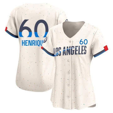 Women's Los Angeles Dodgers Edgardo Henriquez ＃60 Cream Limited 2024 City Connect Jersey
