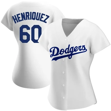 Women's Los Angeles Dodgers Edgardo Henriquez ＃60 White Authentic Home Jersey