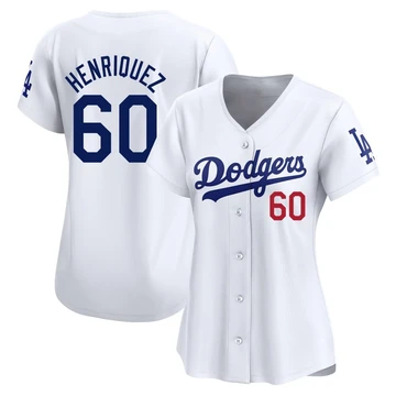 Women's Los Angeles Dodgers Edgardo Henriquez ＃60 White Limited Home Jersey