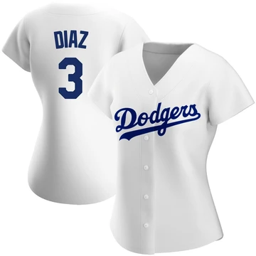 Women's Los Angeles Dodgers Edwin Diaz ＃3 White Authentic Home Jersey