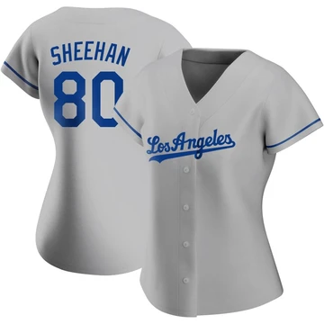 Women's Los Angeles Dodgers Emmet Sheehan ＃80 Gray Replica Road Jersey