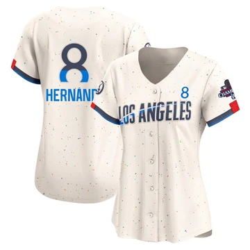 Women's Los Angeles Dodgers Enrique Hernandez ＃8 Cream Limited 2024 City Connect World Series Champions Jersey