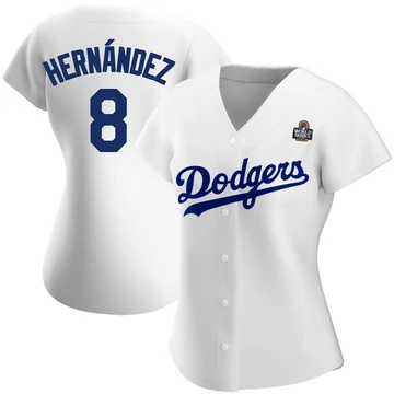 Women's Los Angeles Dodgers Enrique Hernandez ＃8 White Authentic Home 2024 World Series Jersey