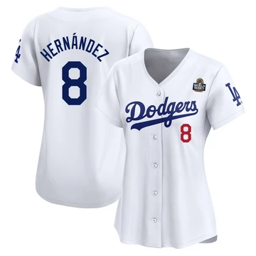 Women's Los Angeles Dodgers Enrique Hernandez ＃8 White Limited Home 2024 World Series Jersey