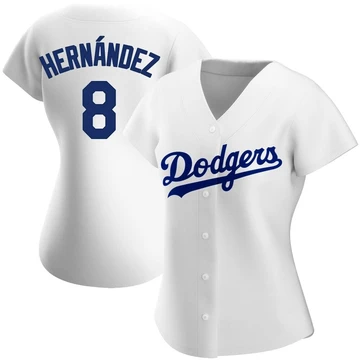 Women's Los Angeles Dodgers Enrique Hernandez ＃8 White Replica Home Jersey