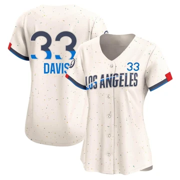 Women's Los Angeles Dodgers Eric Davis ＃33 Cream Limited 2024 City Connect Jersey