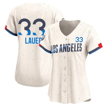 Women's Los Angeles Dodgers Eric Lauer ＃33 Cream Limited 2024 City Connect Jersey
