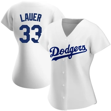 Women's Los Angeles Dodgers Eric Lauer ＃33 White Authentic Home Jersey