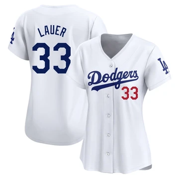 Women's Los Angeles Dodgers Eric Lauer ＃33 White Limited Home Jersey