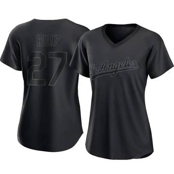 Women's Los Angeles Dodgers Esteury Ruiz ＃27 Black Authentic Pitch Fashion Jersey