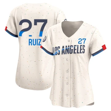Women's Los Angeles Dodgers Esteury Ruiz ＃27 Cream Limited 2024 City Connect Jersey
