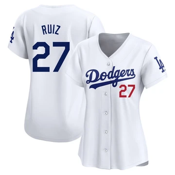 Women's Los Angeles Dodgers Esteury Ruiz ＃27 White Limited Home Jersey
