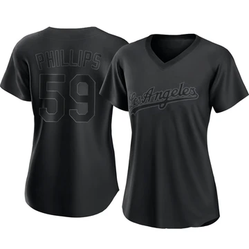 Women's Los Angeles Dodgers Evan Phillips ＃59 Black Replica Pitch Fashion Jersey