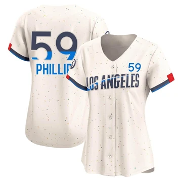 Women's Los Angeles Dodgers Evan Phillips ＃59 Cream Limited 2024 City Connect Jersey